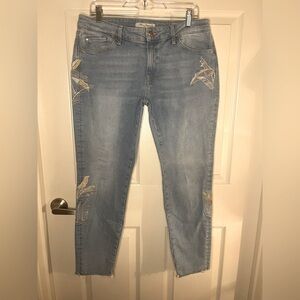 Mavi Adriana mid rise boho autumn fauna embroidered jeans size 32